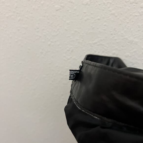 80s 90s vintage black leather high waisted rise minimalist straight leg pants - Picture 7 of 9